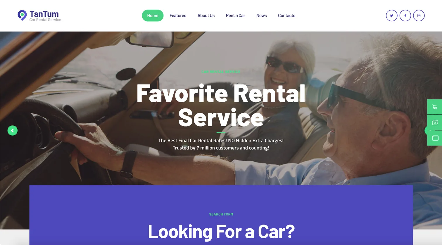 TanTum - Car Scooter Boat & Bike Rental Services WordPress Theme